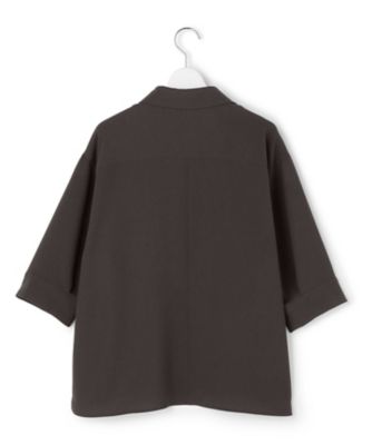 【新品】laungedress ジョーゼットスキッパーブラウス　黒 PLST(プラステ)公式 | ジョーゼットスキッパーブラウス(レディース)