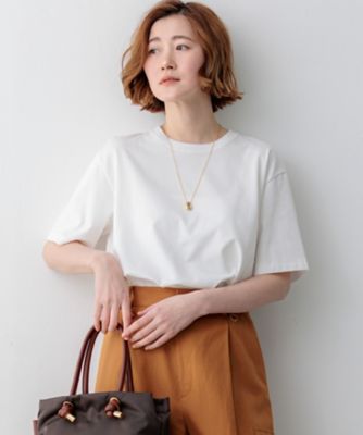 ＜23区 L (Women/大きいサイズ)＞スビンギザコットン　フレア　Ｔシャツ（ＫＫＷＷＬＭ０４３８）