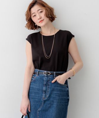 マックス&amp;コー MAX&amp;CO. カットソー 総柄 フレンチスリーブ M ネイビー ウィメンズ Tシャツ・カットソー | マックスアンドコー公式オンライン