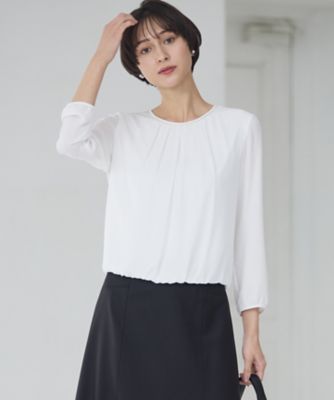 ＜23区 L (Women/大きいサイズ)＞【洗える】シルキーデシン　ボールチェーン　バルーン　ブラウス（ＫＫＷＷＬＳ００３０）