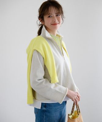 ＜23区 L (Women/大きいサイズ)＞【Ｏｇｇｉ掲載】シャイニーコットンテリー　ハーフジップ　スウェット（ＫＫＷＷＬＳ０２３４）