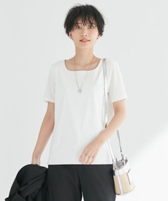 ＜23区 L (Women/大きいサイズ)＞ダブルスムース　スクエアネック　カットソー（ＫＫＷＷＮＭ０４３９）