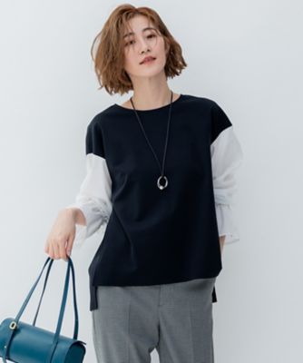 ＜23区 L (Women/大きいサイズ)＞【洗える】コンビネーション　キャンディースリーブ　カットソー（ＫＫＷＷＳＡ０２３１）