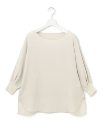 【洗える／好評につき新色追加】ストレッチジョーゼットリブコンビ　バックデザイン　カットソー（ＫＫＷＷＳＭ０４３２）