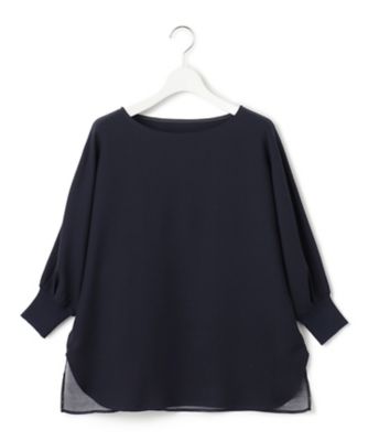 【洗える／好評につき新色追加】ストレッチジョーゼットリブコンビ　バックデザイン　カットソー（ＫＫＷＷＳＭ０４３２）