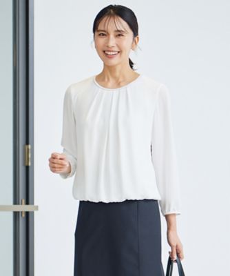 ＜23区 L (Women/大きいサイズ)＞【洗える】シルキーデシン　ボールチェーン　カットソー（ＫＫＷＷＳＳ００３０）