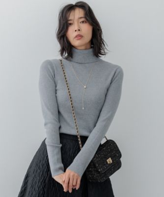 ＜23区 (Women)＞【ＣＬＡＳＳＹ．１１月号掲載／新色追加】ウーステッドウール　リブタートルネック　ニット（ＫＲ２３ＣＷ０４５４）