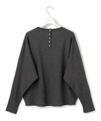 洗える／吊り干しOK】レーヨンストレッチ ドルマンスリーブ ニット
