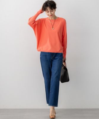 洗える／吊り干しOK】レーヨンストレッチ ドルマンスリーブ ニット