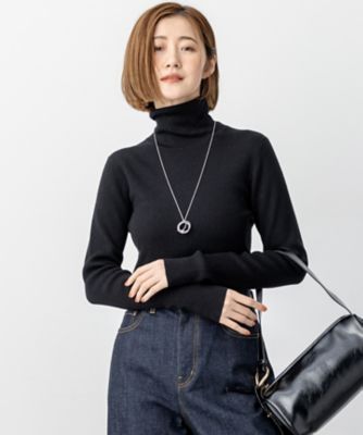 ZEGNA 23区 (Women)/ニジュウサンク【滝沢眞規子さん着用/WEB限定カラーあり】ウーステッドウール リブタートル ニット 005_クロ トップス【三越伊勢丹/公式】