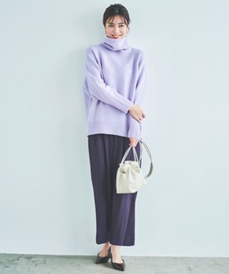 ウールカシミヤブレンドバルキー タートルネック ニット 