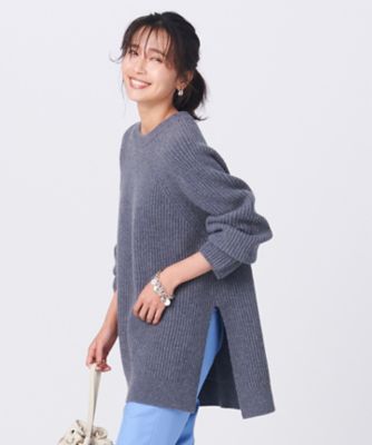 【中村アンさん着用／Ｏｇｇｉ掲載】ウールカシミヤブレンドバルキー チュニック ニット（番号２Ｌ３６）（ＫＲ２３ＩＷ０５０５）