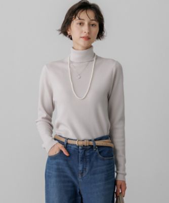 ZEGNA 23区 (Women)/ニジュウサンク【CLASSY.・CanCam掲載】ウーステッドウール リブタートル ニット 033_ベージュ トップス【三越伊勢丹/公式】