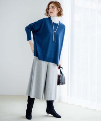 【ＷＥＢ限定カラーあり／洗える】ウーステッドウール　ビッグシルエット　ニット（ＫＲ２３ＳＷ０４５６）