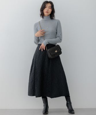 【Ｏｇｇｉ１月号／ＣＬＡＳＳＹ．１１月号掲載】ウーステッドウール　リブタートルネック　ニット（ＫＲ２６ＣＷ０４５４）