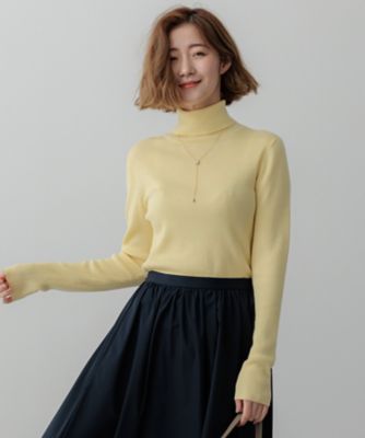 【Ｏｇｇｉ１月号／ＣＬＡＳＳＹ．１１月号掲載】ウーステッドウール　リブタートルネック　ニット（ＫＲ２６ＣＷ０４５４）