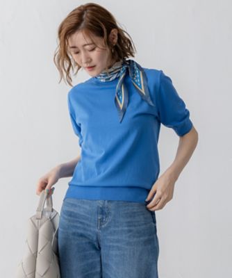 【Ｏｇｇｉ５月号掲載／洗える】プレミアムビオコットン　半袖　ニット（ＫＲ２６ＧＳ０２５１）
