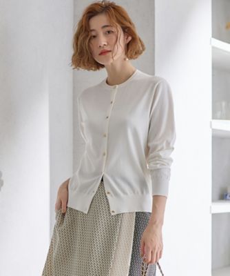 ＜23区 S (Women/小さいサイズ)＞【Ｏｇｇｉ４月号掲載／洗える】プレミアムビオコットン　カーディガン（ＫＲ２７ＣＳ０２５０）