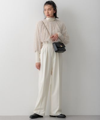 【Ｏｇｇｉ１月号／ＣＬＡＳＳＹ．１１月号掲載】ウーステッドウール　リブタートルネック　ニット（ＫＲ２７ＣＷ０４５４）