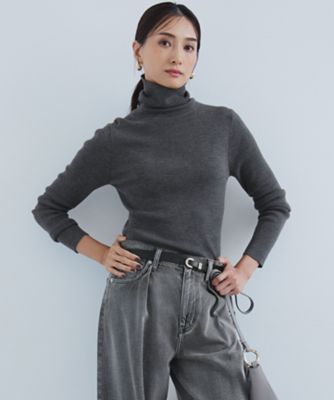 【Ｏｇｇｉ１月号／ＣＬＡＳＳＹ．１１月号掲載】ウーステッドウール　リブタートルネック　ニット（ＫＲ２７ＣＷ０４５４）