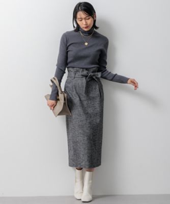 【Ｏｇｇｉ１月号／ＣＬＡＳＳＹ．１１月号掲載】ウーステッドウール　リブタートルネック　ニット（ＫＲ２７ＣＷ０４５４）