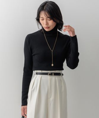 【Ｏｇｇｉ１月号／ＣＬＡＳＳＹ．１１月号掲載】ウーステッドウール　リブタートルネック　ニット（ＫＲ２７ＣＷ０４５４）