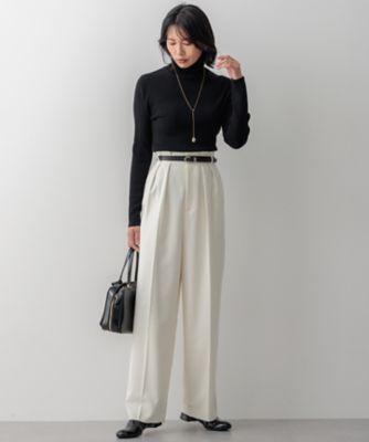 【Ｏｇｇｉ１月号／ＣＬＡＳＳＹ．１１月号掲載】ウーステッドウール　リブタートルネック　ニット（ＫＲ２７ＣＷ０４５４）