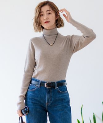 【Ｏｇｇｉ１月号／ＣＬＡＳＳＹ．１１月号掲載】ウーステッドウール　リブタートルネック　ニット（ＫＲ２７ＣＷ０４５４）