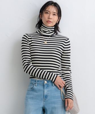 【Ｏｇｇｉ１月号／ＣＬＡＳＳＹ．１１月号掲載】ウーステッドウール　リブタートルネック　ニット（ＫＲ２７ＣＷ０４５４）