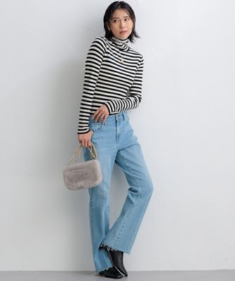 【Ｏｇｇｉ１月号／ＣＬＡＳＳＹ．１１月号掲載】ウーステッドウール　リブタートルネック　ニット（ＫＲ２７ＣＷ０４５４）