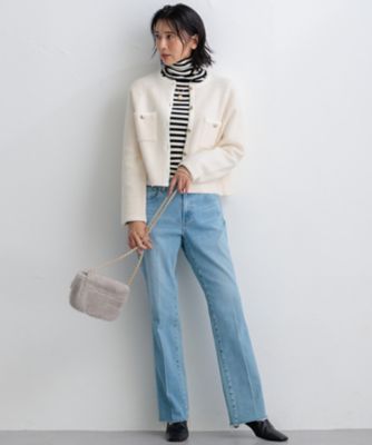 【Ｏｇｇｉ１月号／ＣＬＡＳＳＹ．１１月号掲載】ウーステッドウール　リブタートルネック　ニット（ＫＲ２７ＣＷ０４５４）