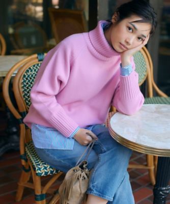 23区　ウールカシミヤブレンドバルキー タートルネック ニット　カシミヤ混 ウールカシミヤブレンドバルキー タートルネック ニット