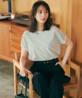 ＜23区 S (Women/小さいサイズ)＞【洗える／好評につき新色追加】レーヨンポリエステルストレッチ　プルオーバー　ニット（ＫＲ２７ＳＭ０４５４）