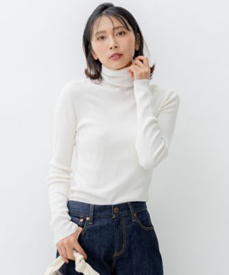 ＜23区 S (Women/小さいサイズ)＞【洗える】ウーステッドウール　タートルネック　ニット（ＫＲ２７ＳＷ０４５４）