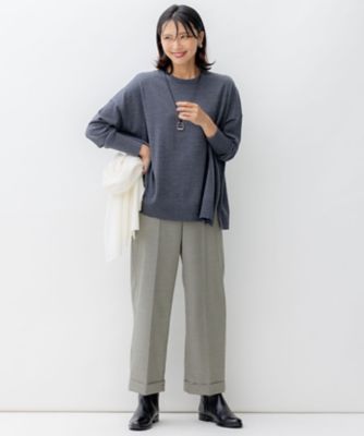 【ＷＥＢ限定カラーあり／洗える】ウーステッドウール　ビッグシルエット　ニット（ＫＲ２７ＳＷ０４５６）