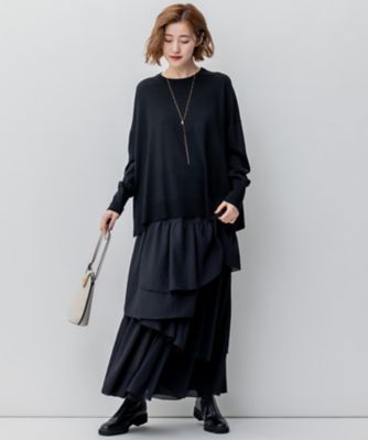 【ＷＥＢ限定カラーあり／洗える】ウーステッドウール　ビッグシルエット　ニット（ＫＲ２７ＳＷ０４５６）