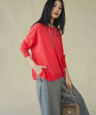 【ＷＥＢ限定カラーあり／洗える】ウーステッドウール　ビッグシルエット　ニット（ＫＲ２７ＳＷ０４５６）