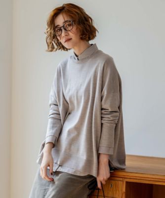 【ＷＥＢ限定カラーあり／洗える】ウーステッドウール　ビッグシルエット　ニット（ＫＲ２７ＳＷ０４５６）