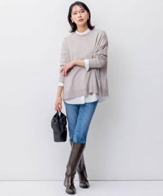 【ＷＥＢ限定カラーあり／洗える】ウーステッドウール　ビッグシルエット　ニット（ＫＲ２７ＳＷ０４５６）