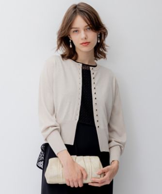 【送料無料】23区 L (Women/大きいサイズ)/ニジュウサンク エル コンパクト ラメカーディガン(KRA2SW0729) 033_ベージュ トップス【三越伊勢丹/公式】