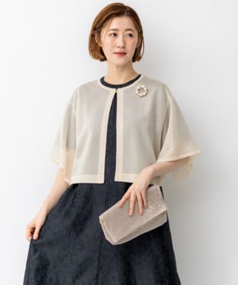 APPLAUDIR】グロッシーニット ボレロカーディガン