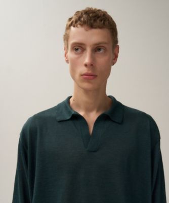 MAATEE&SONS カシミヤ ローゲージ スキッパー ポロ MAATEE&SONS カシミヤ スキッパー ポロ
