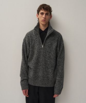 最終値下げ【定価33万！新品未使用】最高級英国製ウールカシミア生地×日本製仕立て LAMBS WOOL ｜ ハーフジップセーター － UNISEX