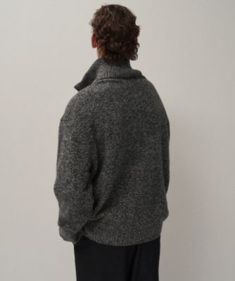 STONE  04aw ハーフジップニット グレー セール】 【Cash Lamb's Wool】ハーフジップニット （ニット