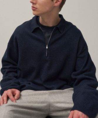FINE WOOL MELTON ｜ ジップアップポロセーター