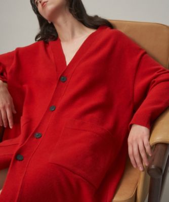 ATON (Women/Men)/エイトン MERINO COLLEGE KNIT オーバーサイズカーディガン(KRAGGW0904) アカ トップス【三越伊勢丹/公式】