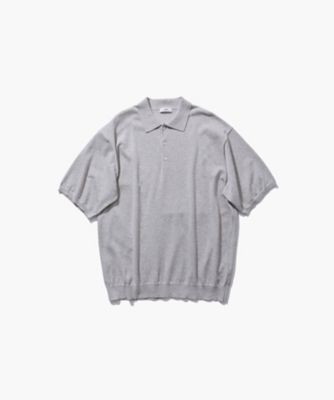 ＜ATON (Women/Men)＞ＣＯＴＴＯＮ　ＷＡＳＨＩ　ＫＮＩＴ　｜　ハーフスリーブポロセーター　－　ＵＮＩＳＥＸ（ＫＲＡＧＬＭ０３００）