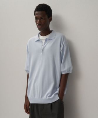 Kith ハイネックハーフスリーブポロシャツ L ライトグレー COTTON WASHI KNIT ｜ ハーフスリーブポロセーター