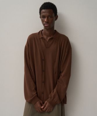 ＜ATON (Women/Men)＞ＦＩＮＥ　ＩＣＥ　ＣＯＴＴＯＮ　｜　Ｖネックカーディガン　－　ＵＮＩＳＥＸ（ＫＲＡＧＬＭ０３０６）