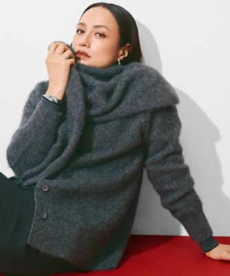 ＜ICB L (Women/大きいサイズ)＞【３０ｔｈ　ＡＮＮＩＶＥＲＳＡＲＹ】ルレックスフォックスアルパカ　Ｖネックカーディガン（ＫＲＣＭＧＷ０５１１）